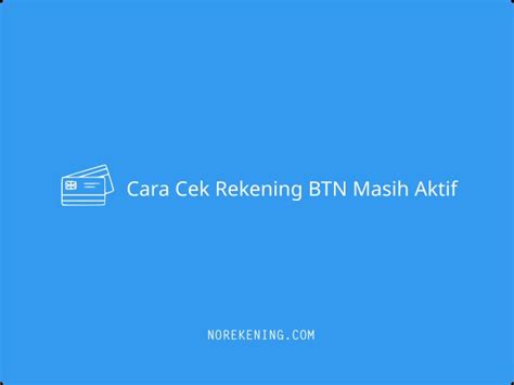 cara mengecek rekening masih aktif atau tidak