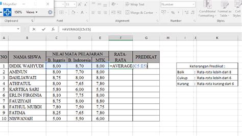 Cara Menggunakan Average di Excel