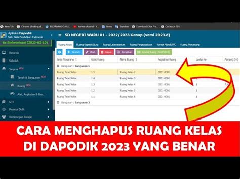 cara menghapus data ruang kelas di dapodik