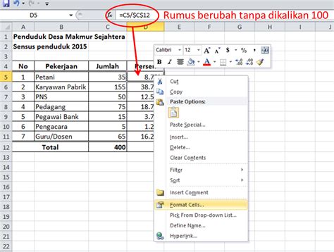 cara menghitung data di excel