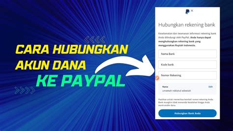 cara menghubungkan paypal ke dana