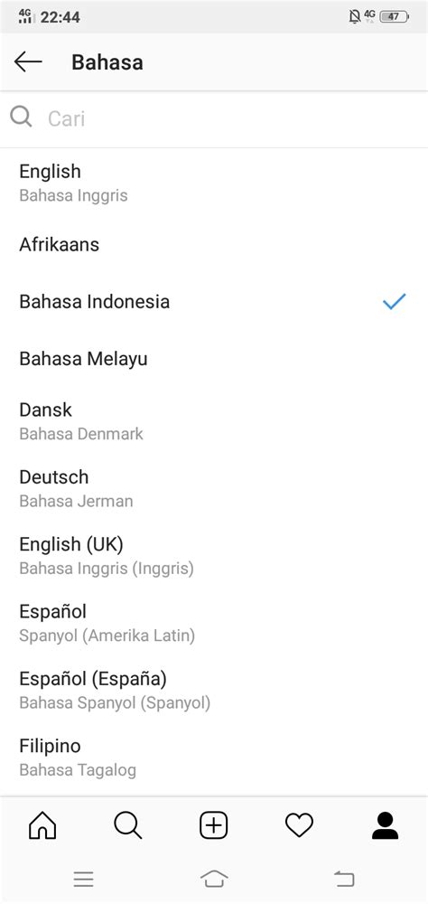 Cara Merubah Bahasa di Instagram