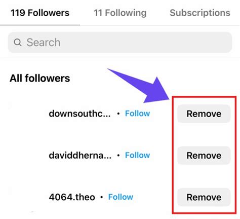 cara remove follower instagram