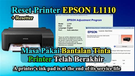 cara reset printer epson l1110