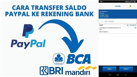 cara transfer dari paypal ke bca