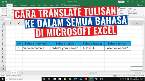 cara translate excel ke indonesia