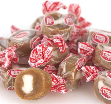 caramel candy with cream center