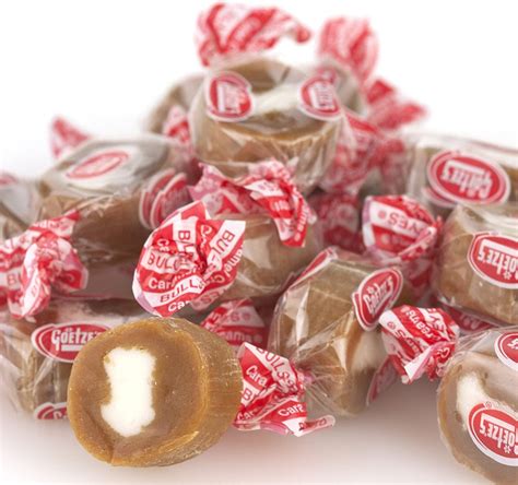 caramel candy with cream in the middle