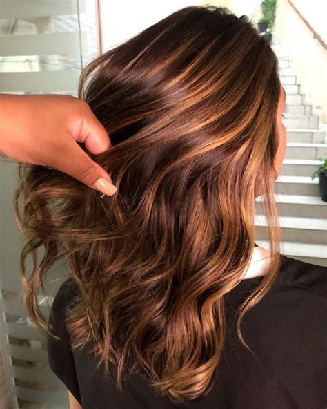 caramel color with blonde highlights