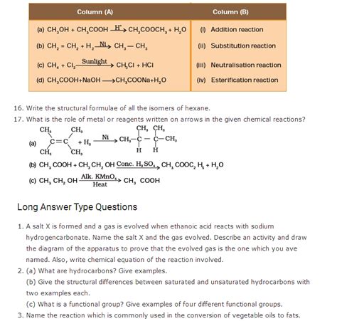 carbon and its compounds case based questions