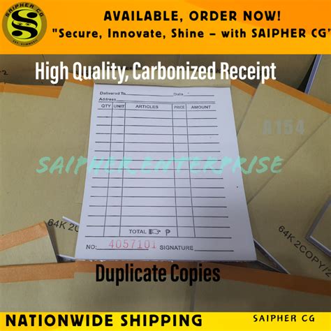 Carbon Paper Receipts
