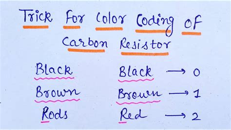Carbon Resistor Color Code Trick