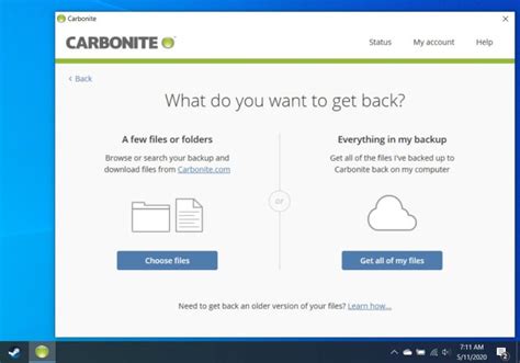 carbonite backup and restore login