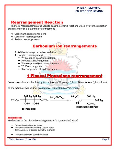 carbonium ion rearrangement