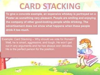 Card Stacking Examples In Literature