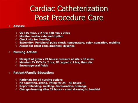 cardiac cath post op nursing care