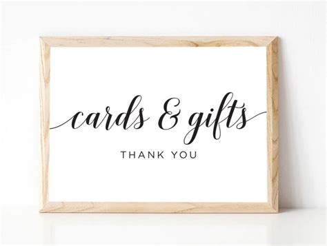 Cards and Gifts Sign, Printable Wedding Gift, Editable Template, Modern