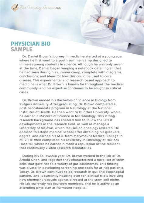 Sample Professional Nursing Biography Template