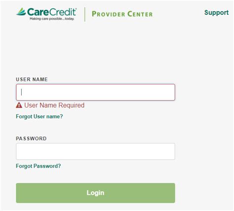 carecredit login provider information