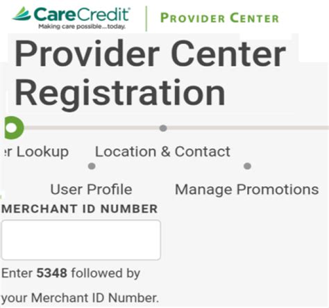 carecredit provider center website