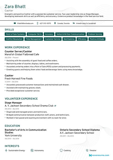 Cashier Resume Example & Writing Guide [For 2021]