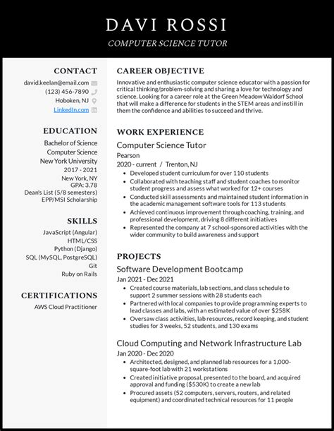 Computer Science Objective Resume New 12 13 Sample Puter