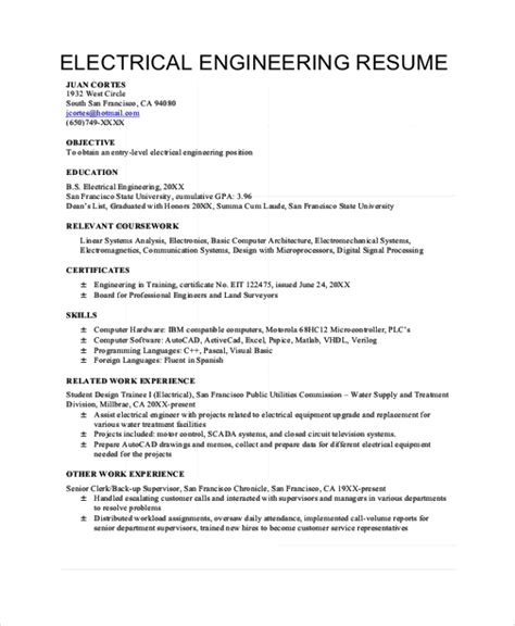 career objective examples electrical engineering