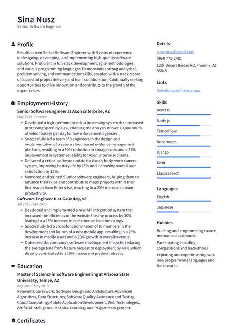 career objective examples for senior software engineer