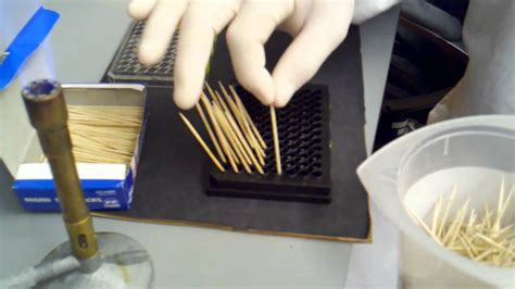 carefully removing the toothpicks before serving