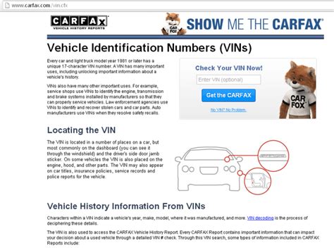 carfax report by vin number