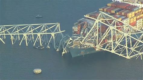 cargo boat hits bridge