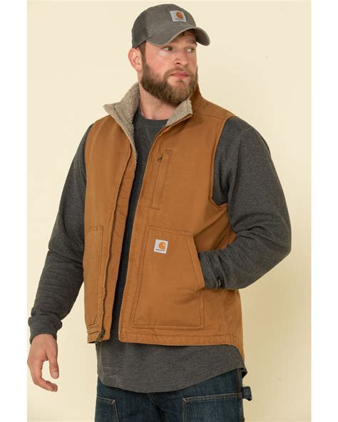 carhartt washed duck sherpa lined vest