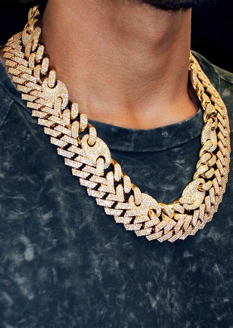 18mm Miami Cuban Link Chain in White Gold Jewlz Express