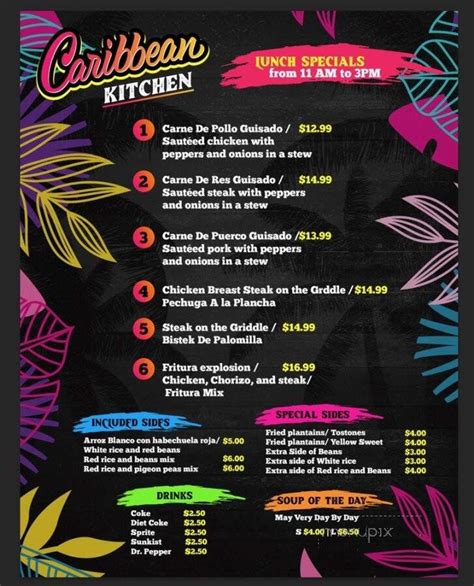 caribbean kitchen tx menu