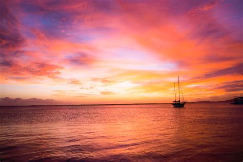 caribbean ocean sunset