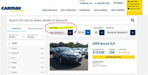 carmax car sales inventory