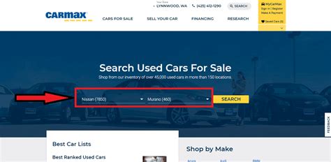 carmax vehicle search by make