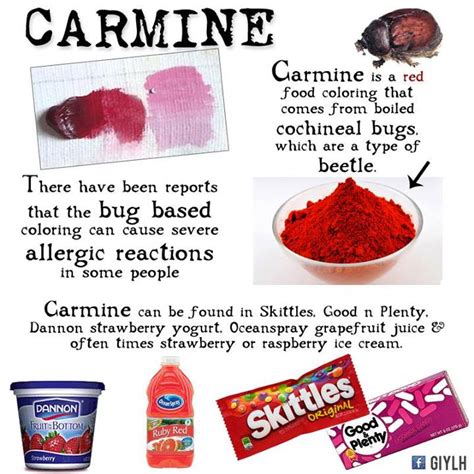 carmine food coloring side effects