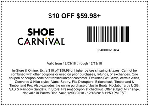 carnival shoes coupon code