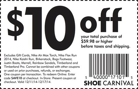 carnival shoes coupons in store