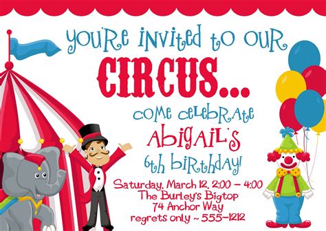 Vintage Circus Carnival Invitation Ticket Invitation Carnival