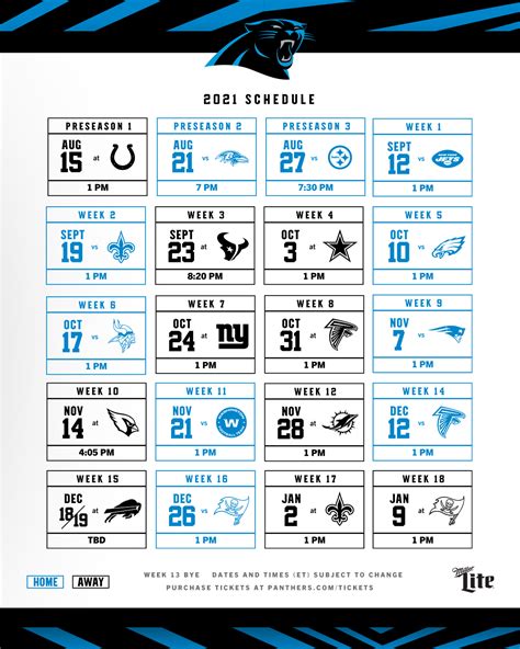 carolina panthers game schedule