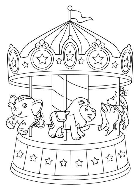 Carousel Animals Coloring Page