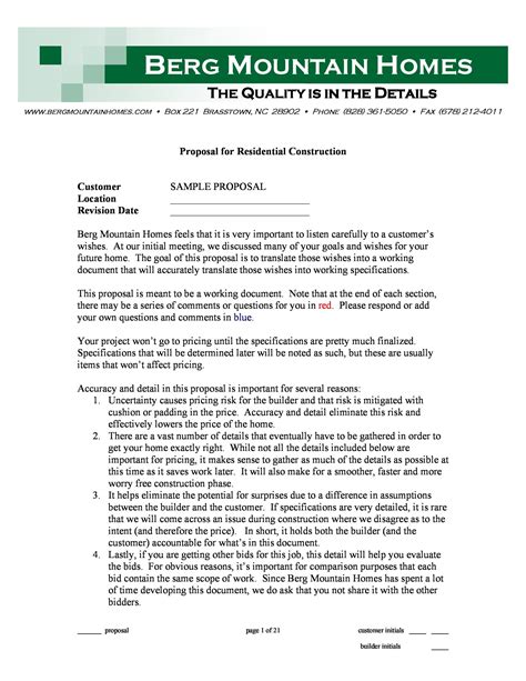 Carpentry Proposal Template in 2022 Proposal templates, Business