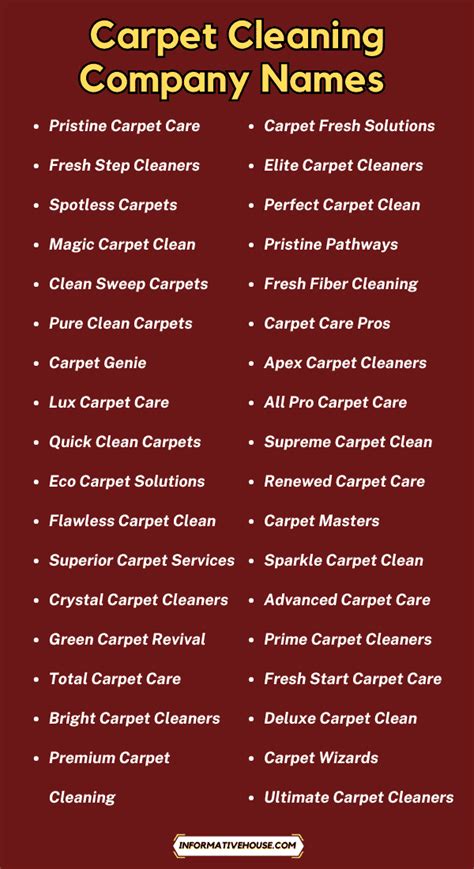 Carpet Cleaner Names