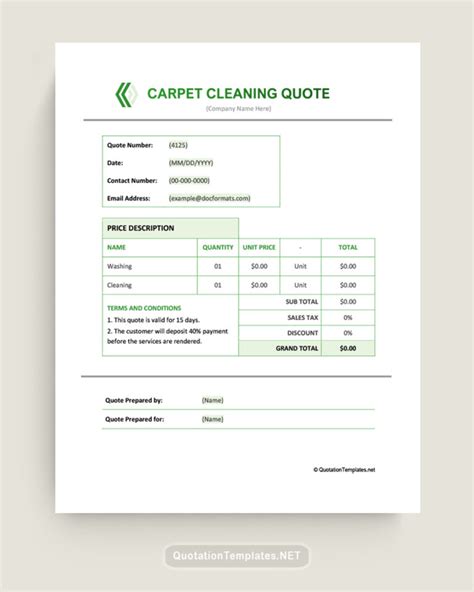 Carpet Cleaning Quotation Template