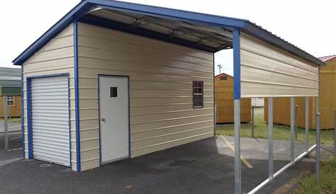 carport integrated storage room with gate towards the yard
