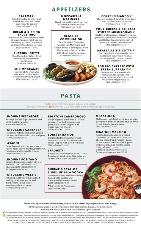 Carrabba's Menu: A Culinary Expedition Through Italian Delights