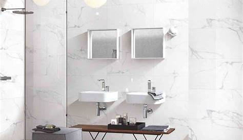 Carrara Super White Polished Porcelain Tile , 24x48 Modern Bathroom