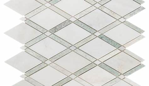 Carrara White Caribbean Green Marble Mosaic 12 x 12 100051770